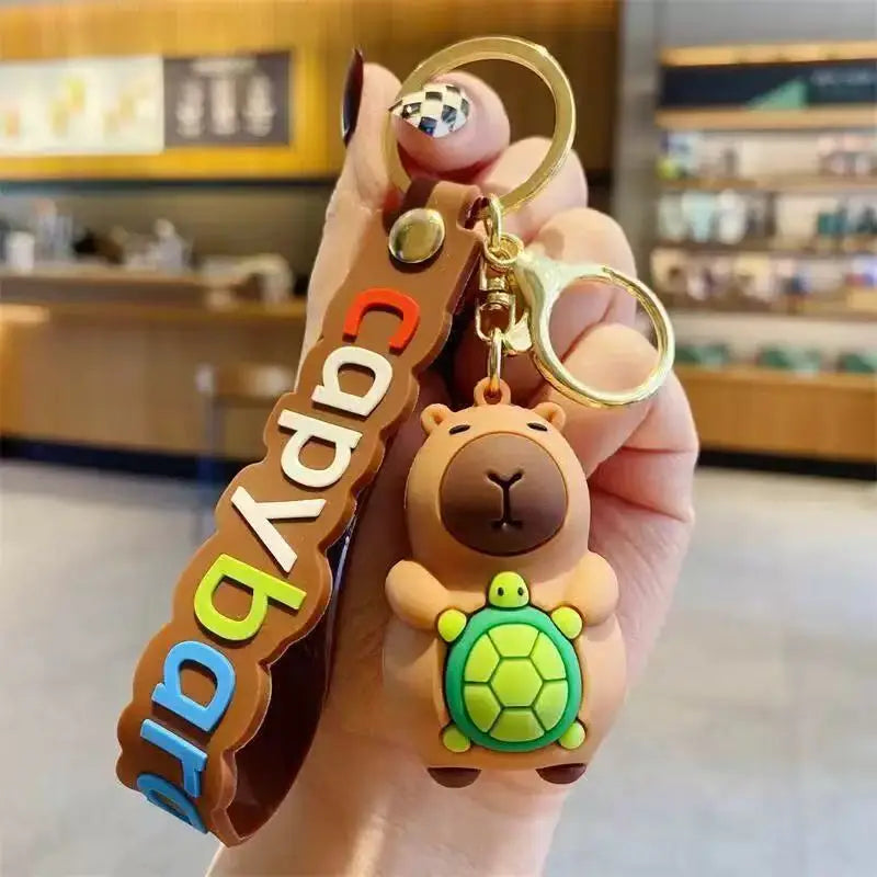 Capybara rodent capybara backpack pendant simulation car PVC pendant keychain