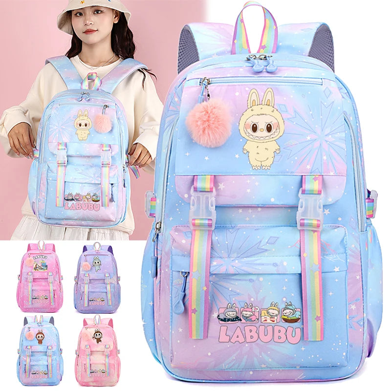 Mochila estampada fofa de anime para adolescentes estudantes crianças meninas meninos mochila escolar