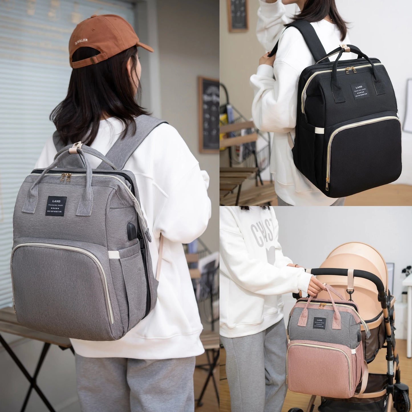 Mommy Bag: Lightweight Portable Folding Crib Travel Backpack