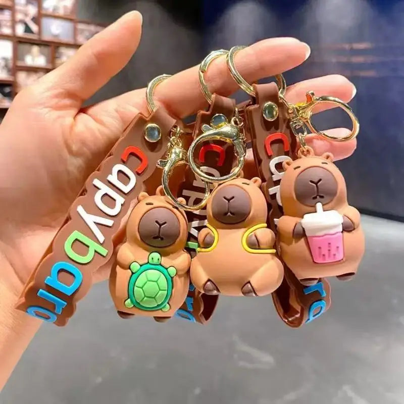 Capybara rodent capybara backpack pendant simulation car PVC pendant keychain