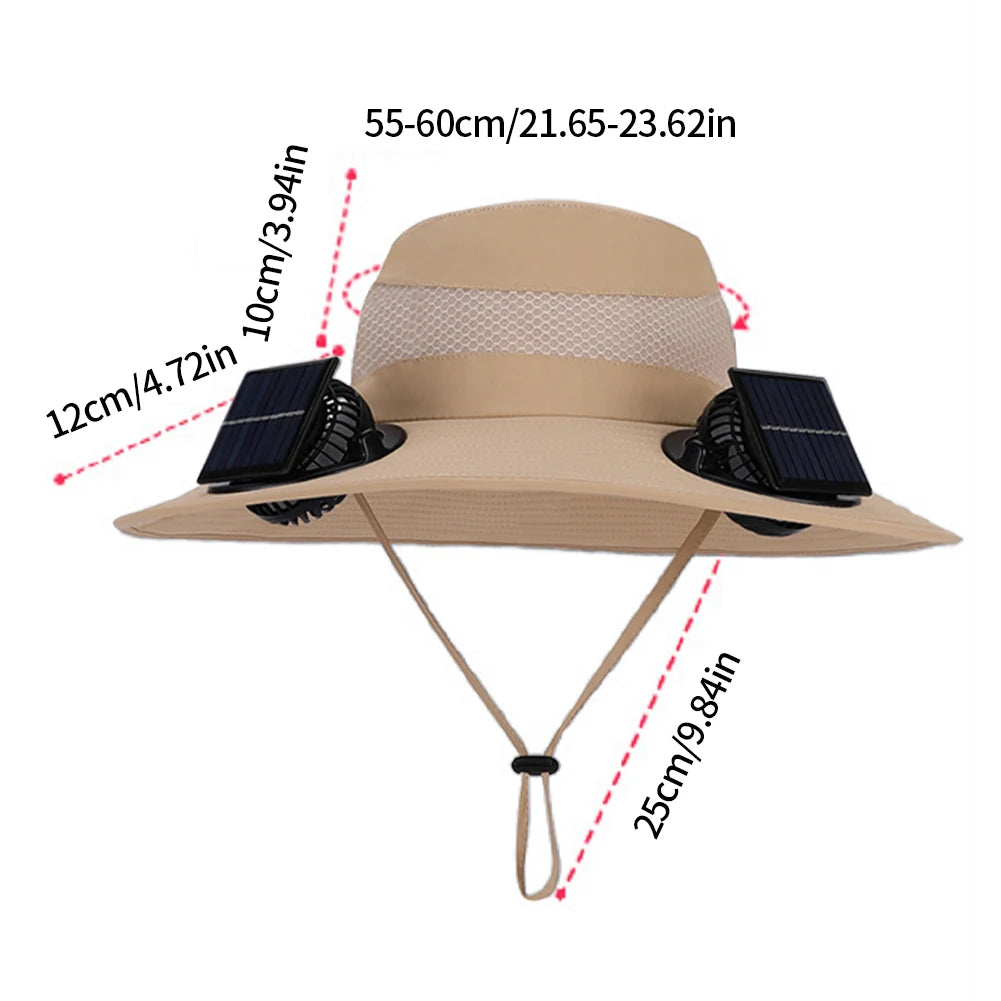 Outdoor Solar Multi-purpose Fan Cap Adjustable Three-speed Wind with USB Charging