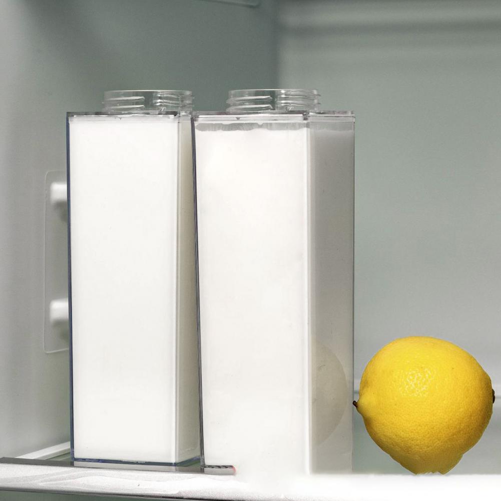 500/1000ml Water Bottle Transparent Large Capacity Square Milk