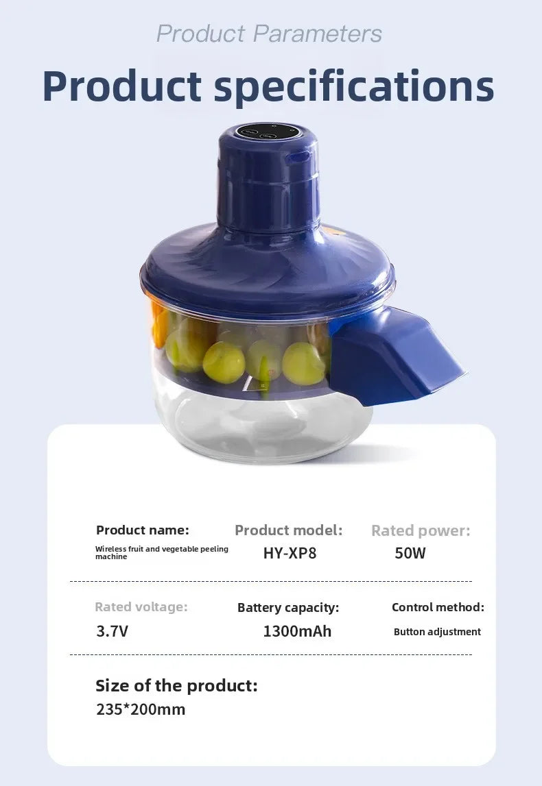 Pelador de Fruta Eléctrico Automático, Máquina Peladora Inteligente, Inalámbrico Portátil