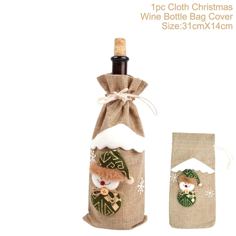Christmas Wine Bottle Cover Merry Christmas Decoration For Home