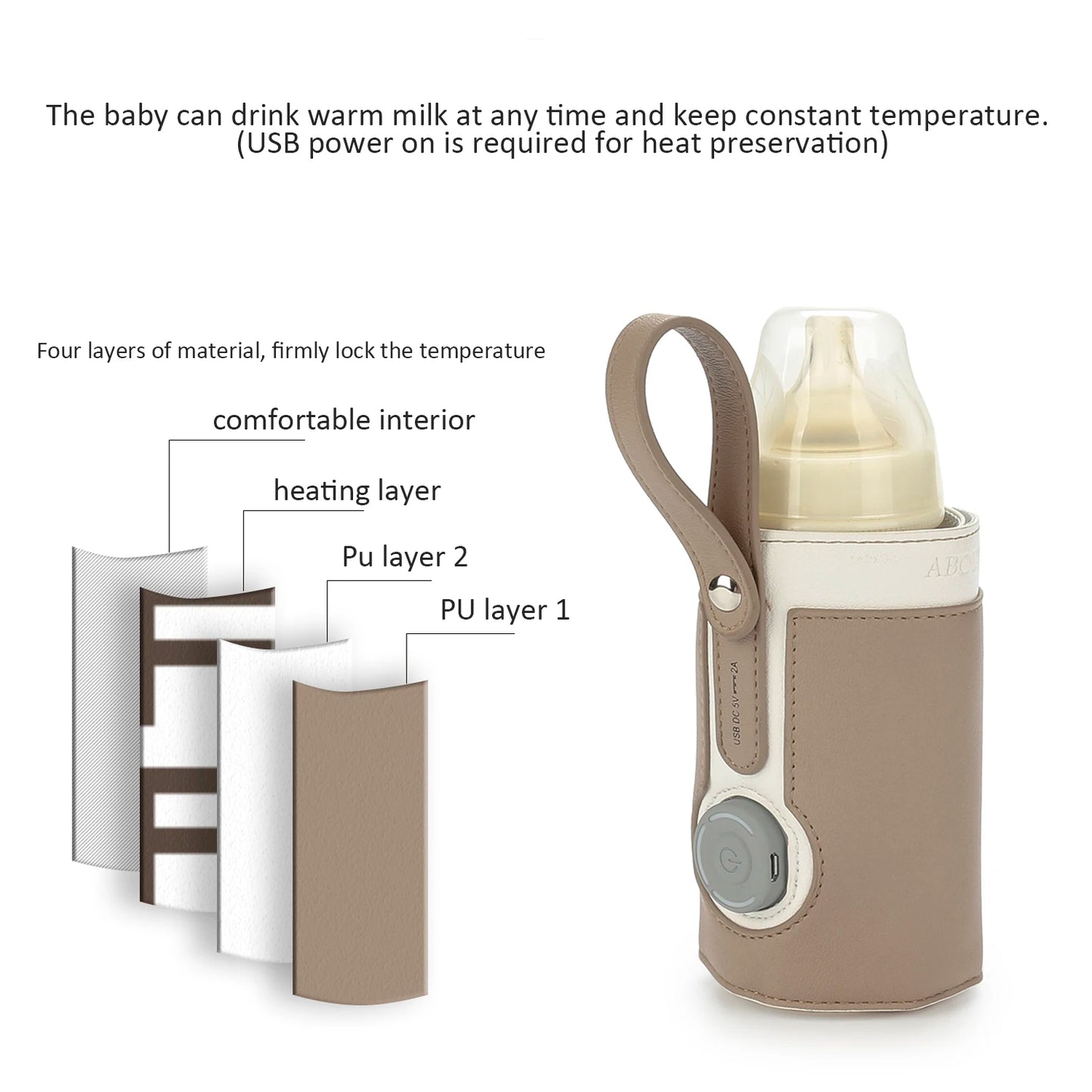 EfficiEent USB Milk Heat Keeper for Travel and Car Use