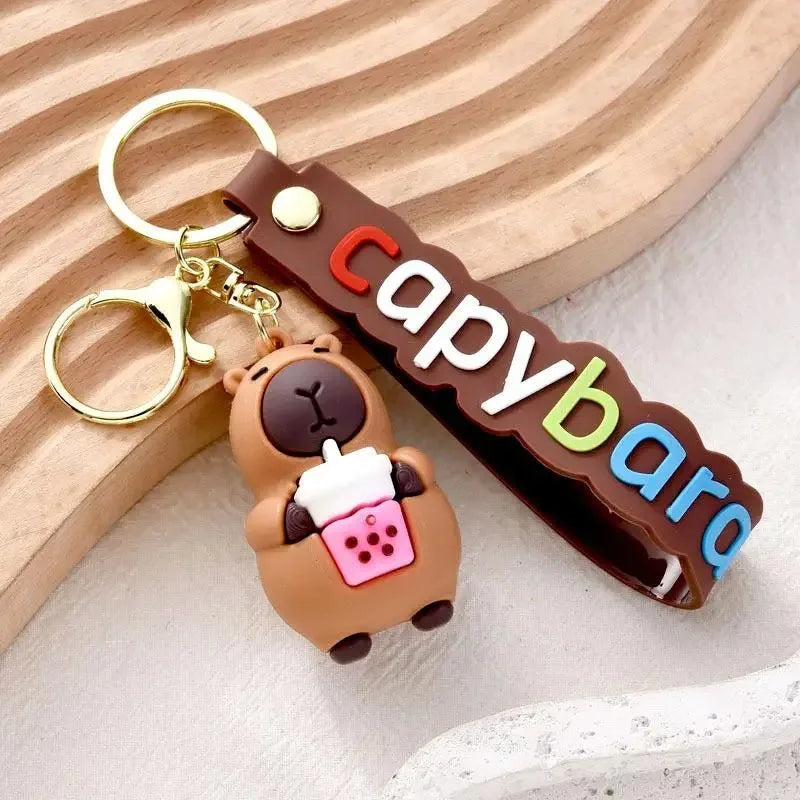 Capybara rodent capybara backpack pendant simulation car PVC pendant keychain