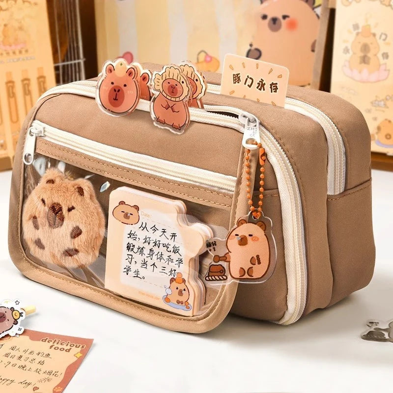Capybara Stationery Set Students Large-Capacity Pen Pouch Creative