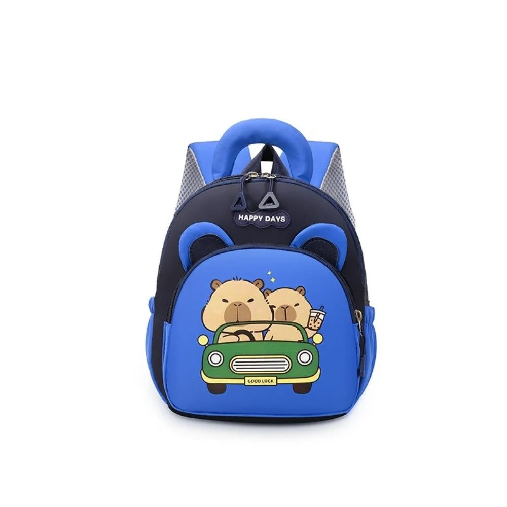 Kawaii Cartoon Capybara Backpack Nylon Lightweight Capybara School Bag Large