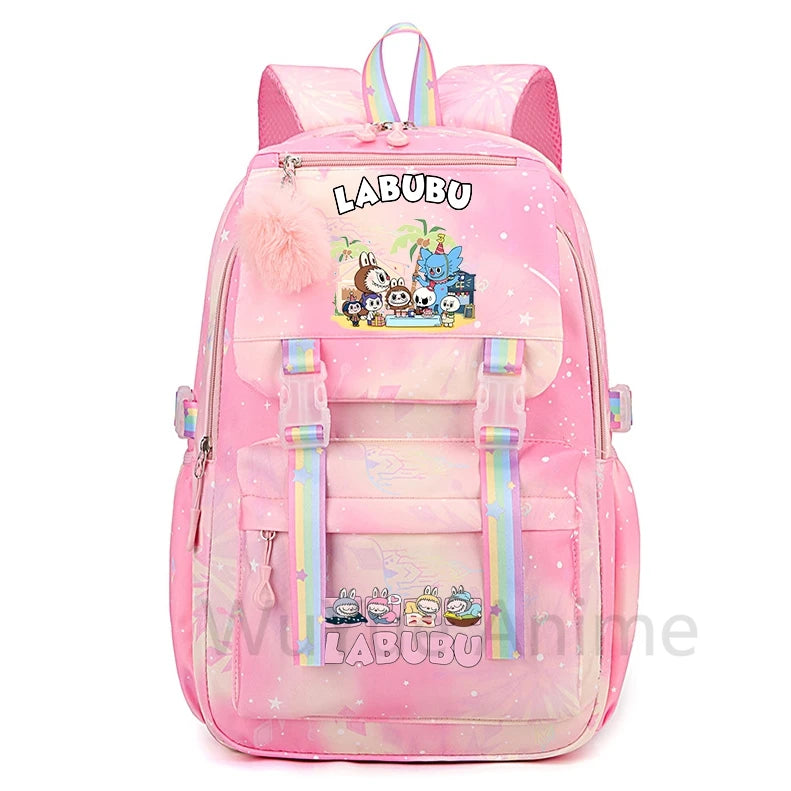 Mochila estampada fofa de anime para adolescentes estudantes crianças meninas meninos mochila escolar