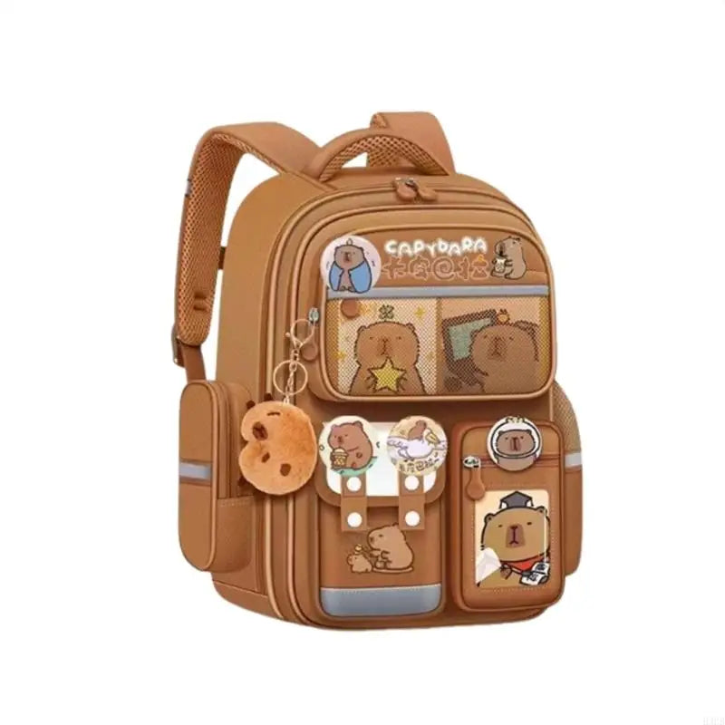 H3CB Unique Capybara Designs Backpack For Elementary Students Ergonomic