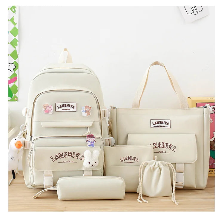 Conjunto de 5 pingentes grátis estilo floresta versão coreana casual harajuku estudante