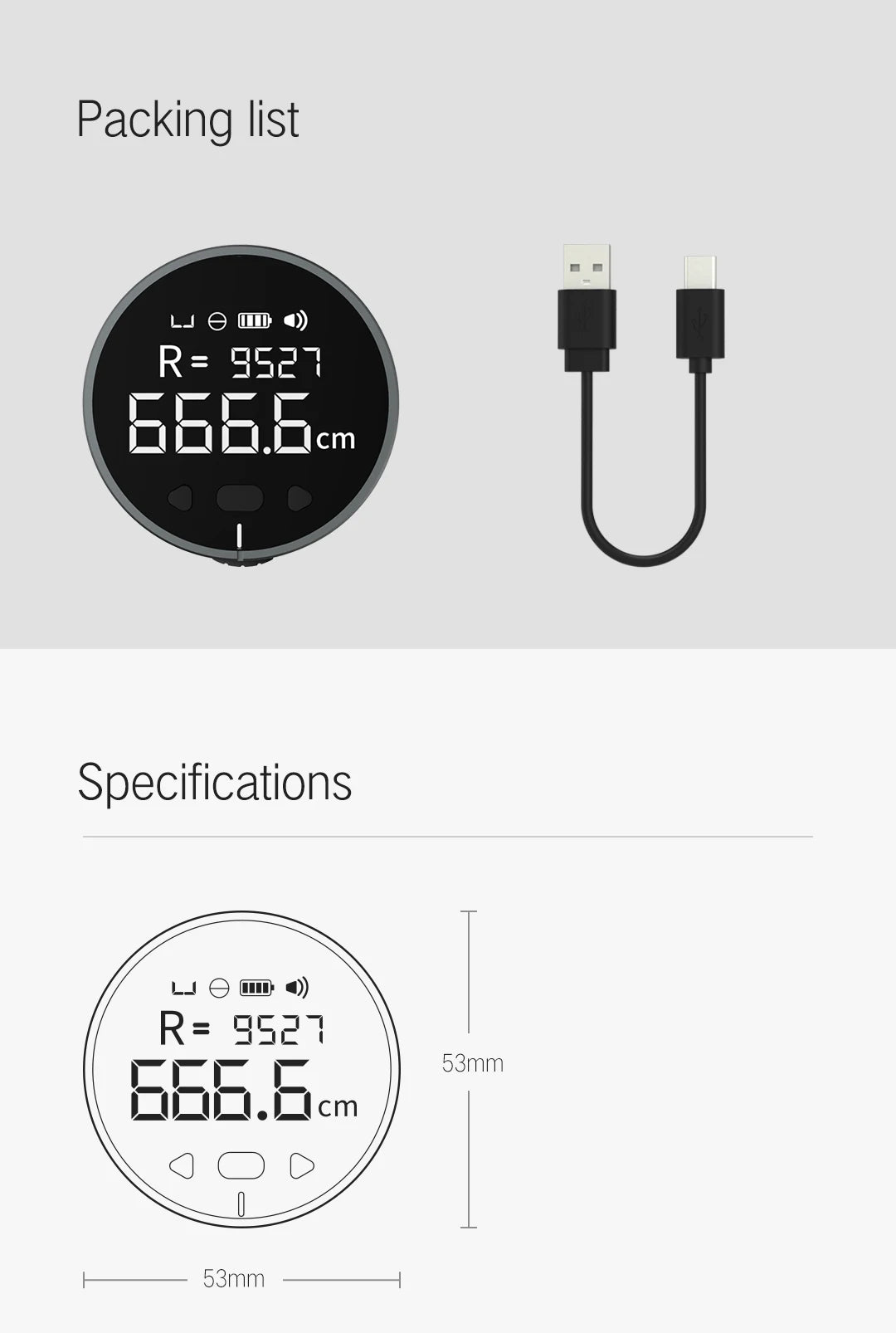 DUKA ATuMan Little Q regla electrónica 8 en 1 telémetro digital cinta métrica enrollable mini
