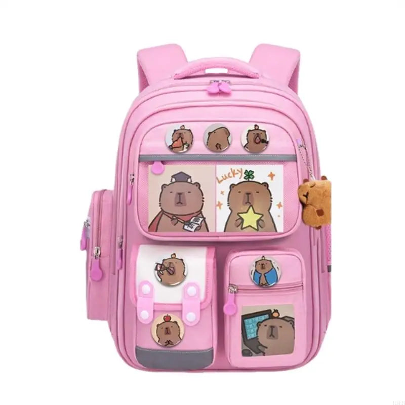 H3CB Unique Capybara Designs Backpack For Elementary Students Ergonomic