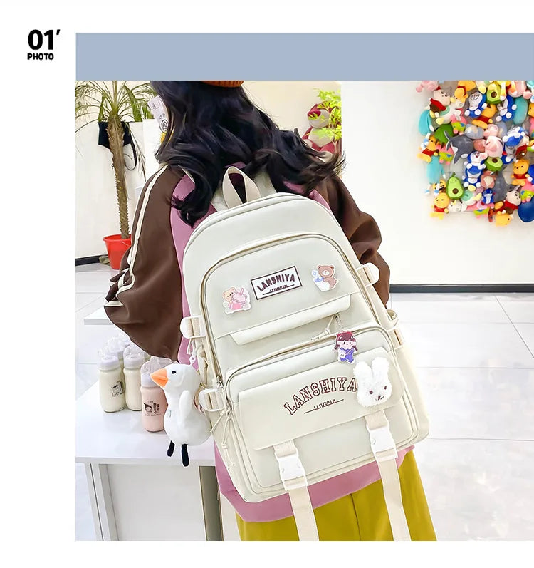 Conjunto de 5 pingentes grátis estilo floresta versão coreana casual harajuku estudante