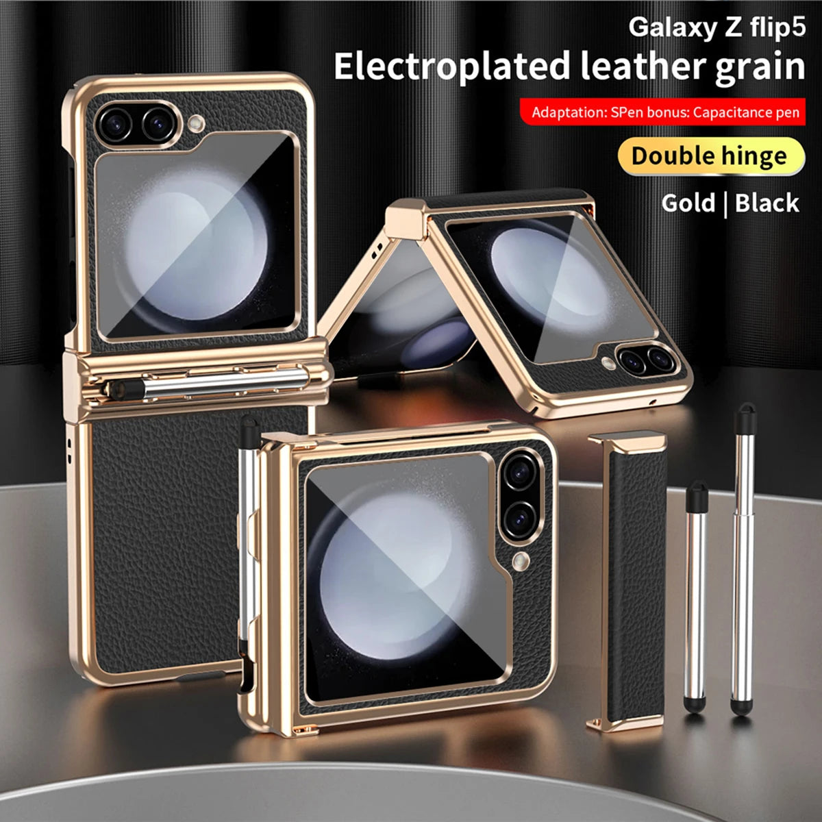 Lychee Textured Leather Phone Case for Samsung Galaxy Z Flip 5