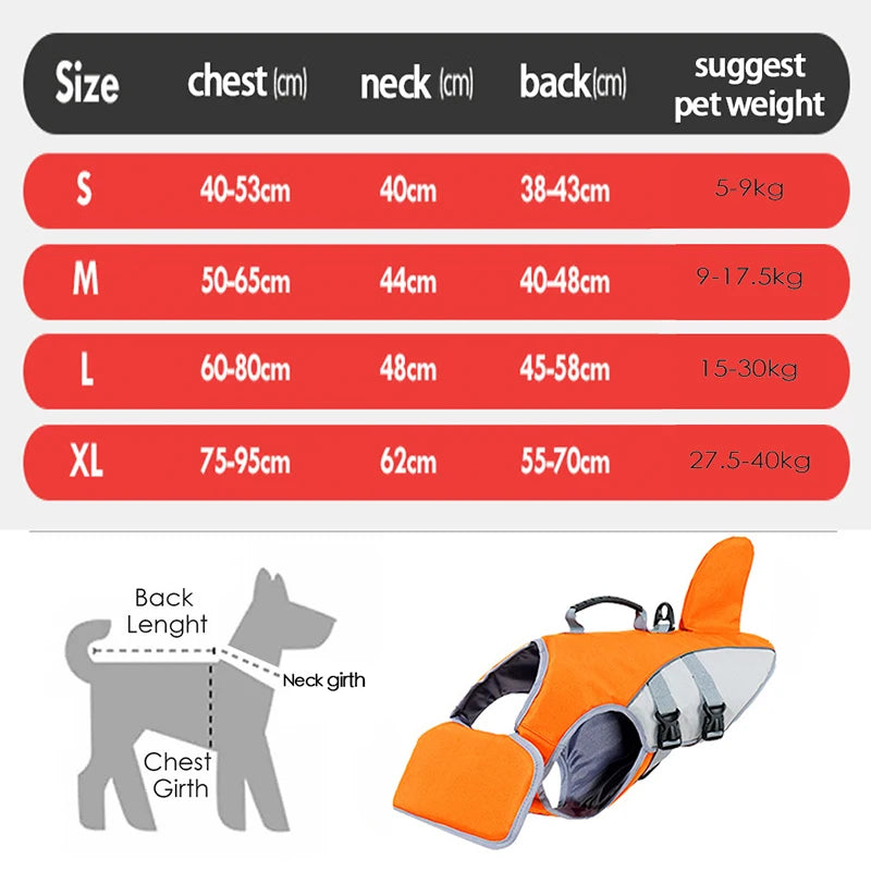 New Pet Swimming Life Jacket – Shark Fin Safety Vest for Dogs