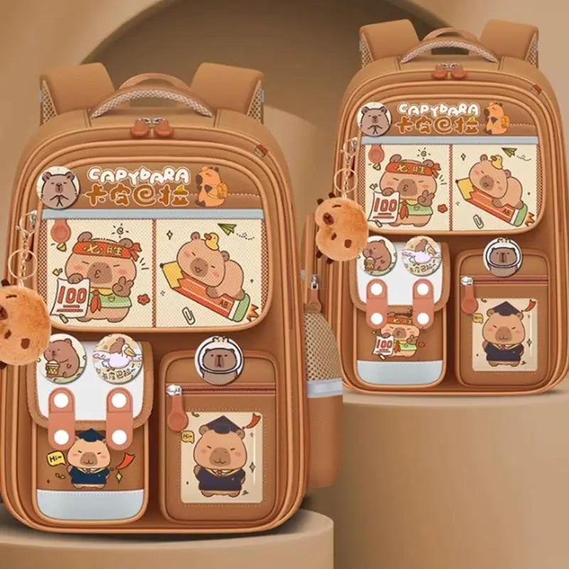 H3CB Unique Capybara Designs Backpack For Elementary Students Ergonomic