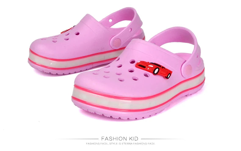 Summer Children Hole Sandals LED Lighted Flashing Light Shoes Boys Girls