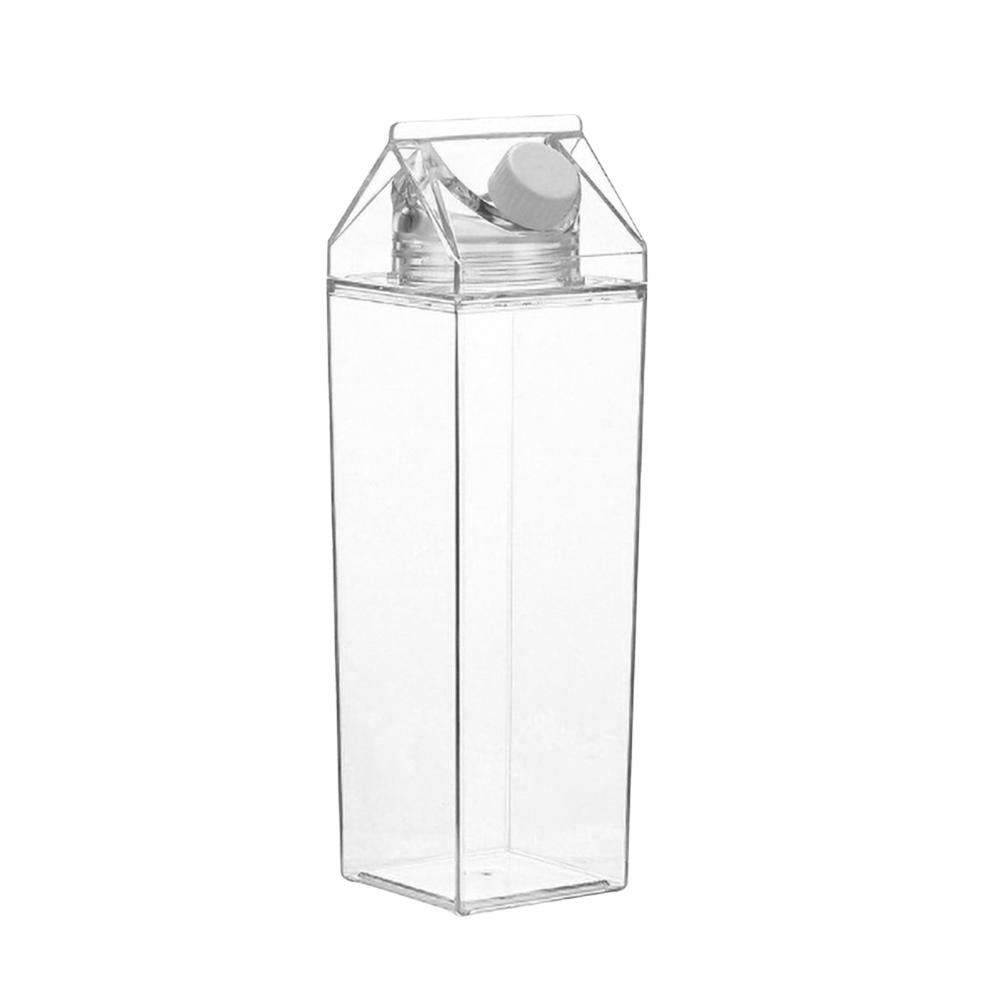 500/1000ml Water Bottle Transparent Large Capacity Square Milk