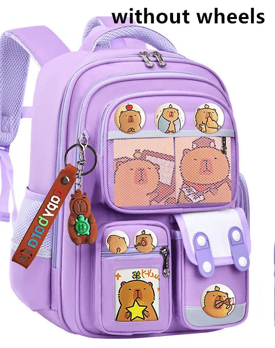 Children Trolley backpack wheels Student High capacity School bags