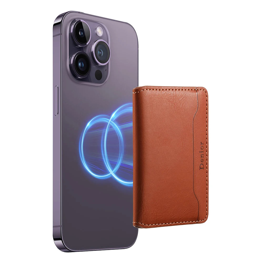 Wallet Case for Magsafe Leather Magnetic Bag Card Holder