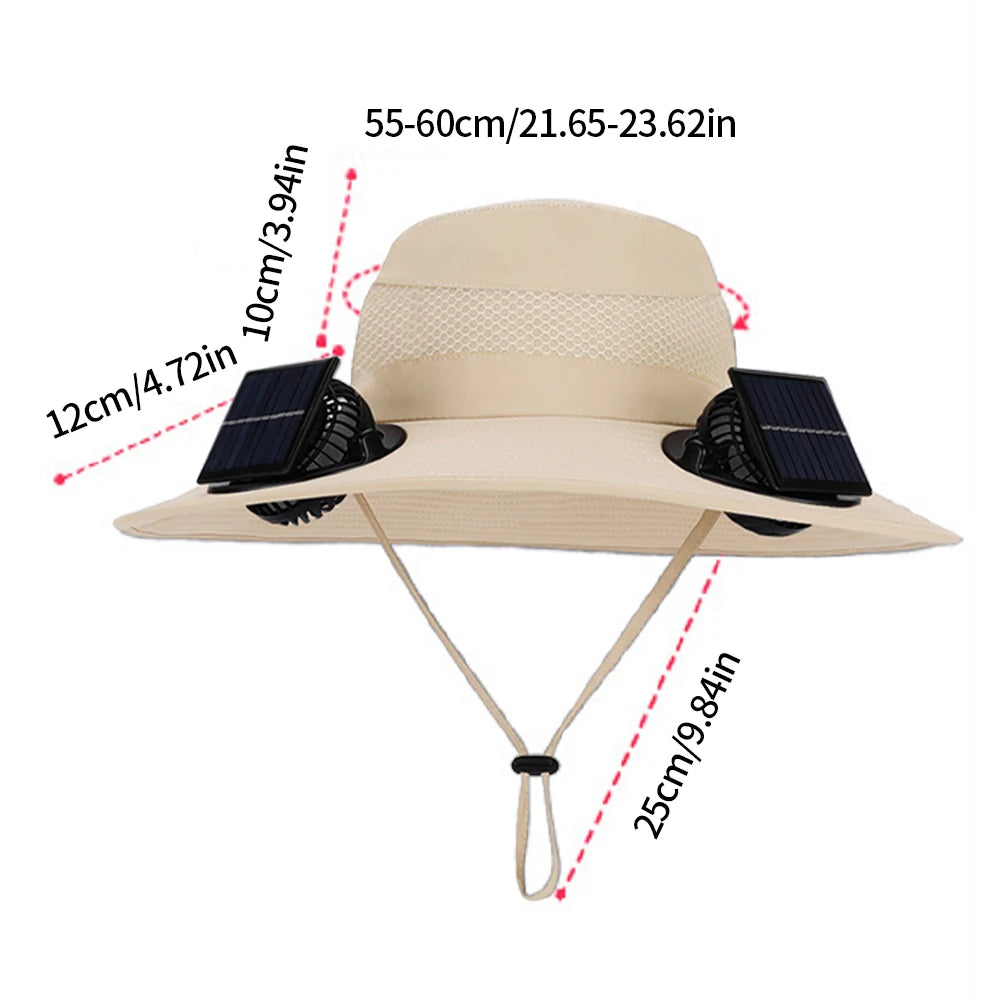 Outdoor Solar Multi-purpose Fan Cap Adjustable Three-speed Wind with USB Charging
