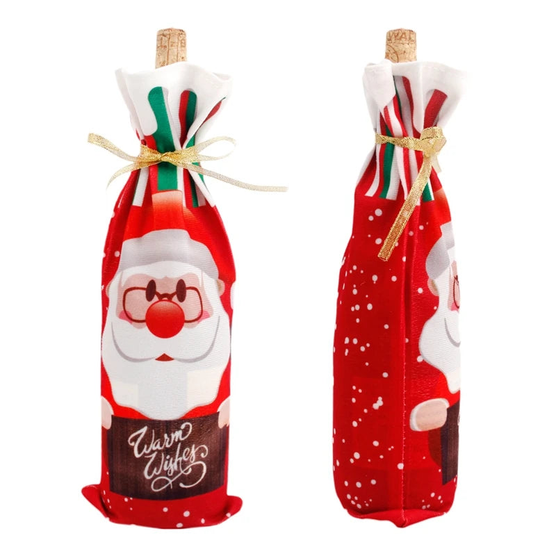 Christmas Wine Bottle Cover Merry Christmas Decoration For Home