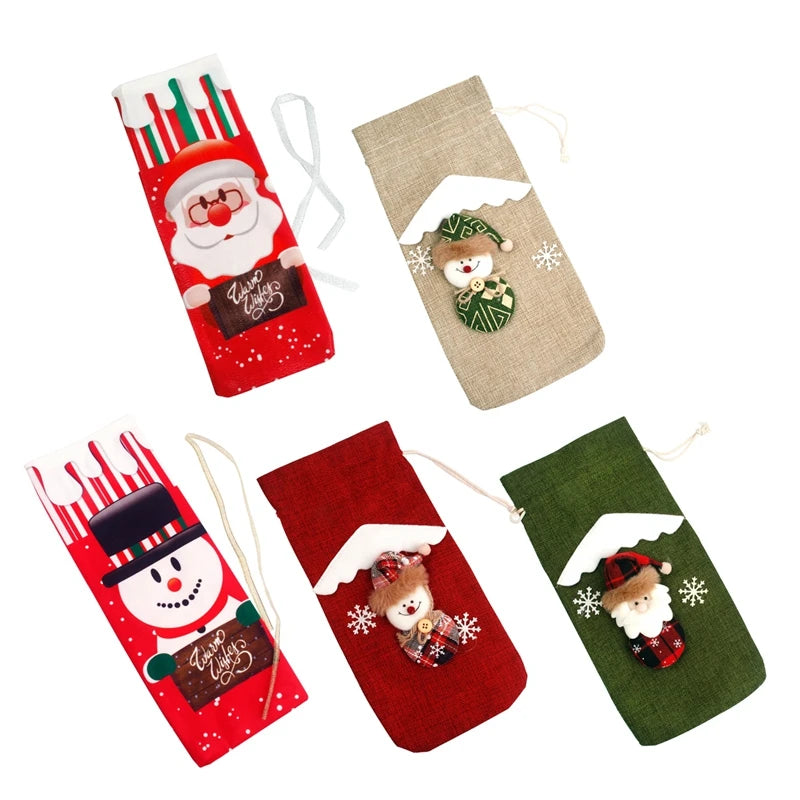 Christmas Wine Bottle Cover Merry Christmas Decoration For Home