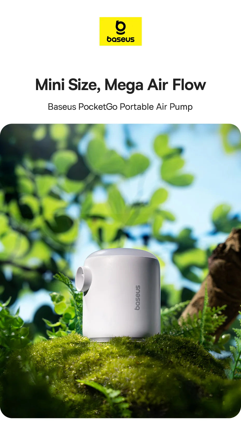 Baseus Wireless Air Compressor Mini Air Inflator Pump for Air Mattresses Beds