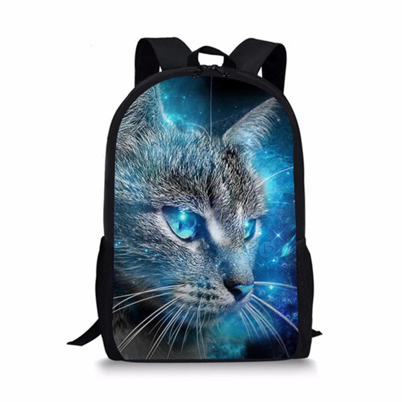 Mochilas escolares populares e modernas para cadernos de gatos 3D