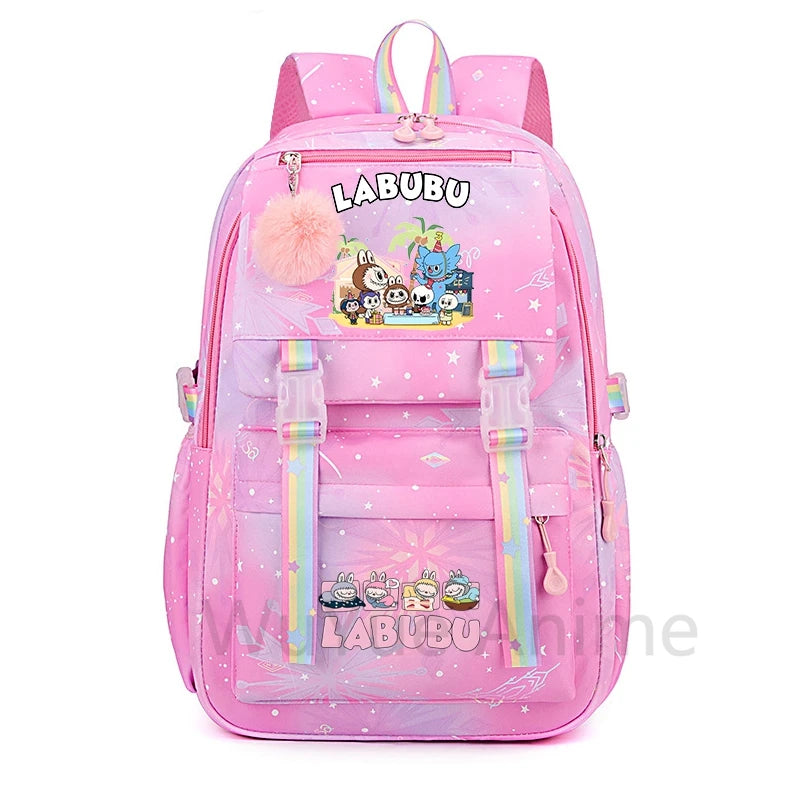 Mochila estampada fofa de anime para adolescentes estudantes crianças meninas meninos mochila escolar