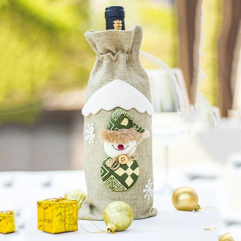 Christmas Wine Bottle Cover Merry Christmas Decoration For Home