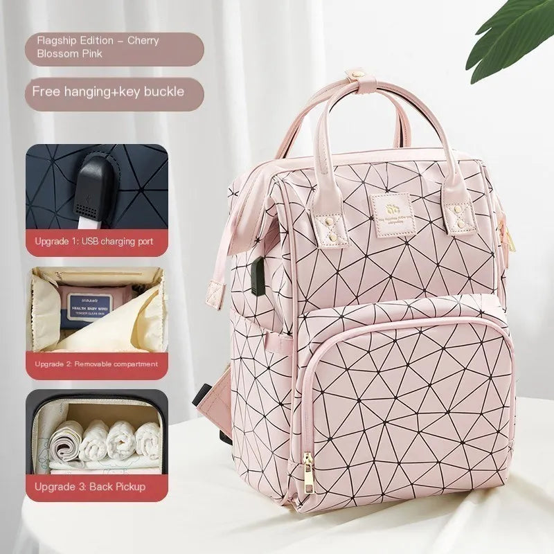 AIBEDILA Mommy Bag Impermeável USB Grande
