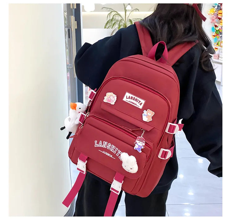 Conjunto de 5 pingentes grátis estilo floresta versão coreana casual harajuku estudante