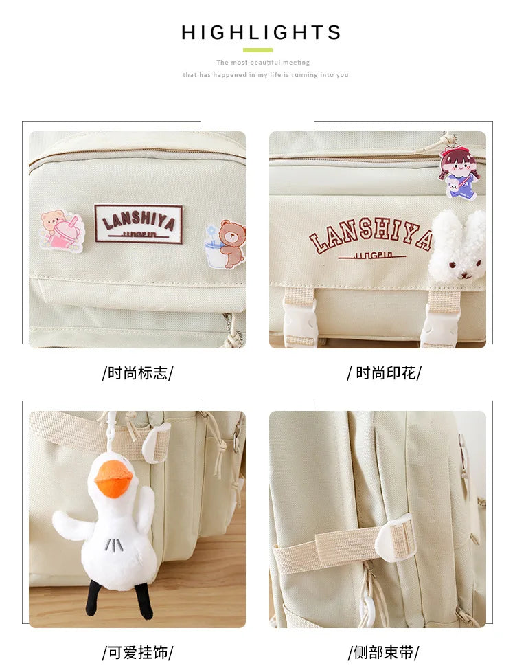 Conjunto de 5 pingentes grátis estilo floresta versão coreana casual harajuku estudante