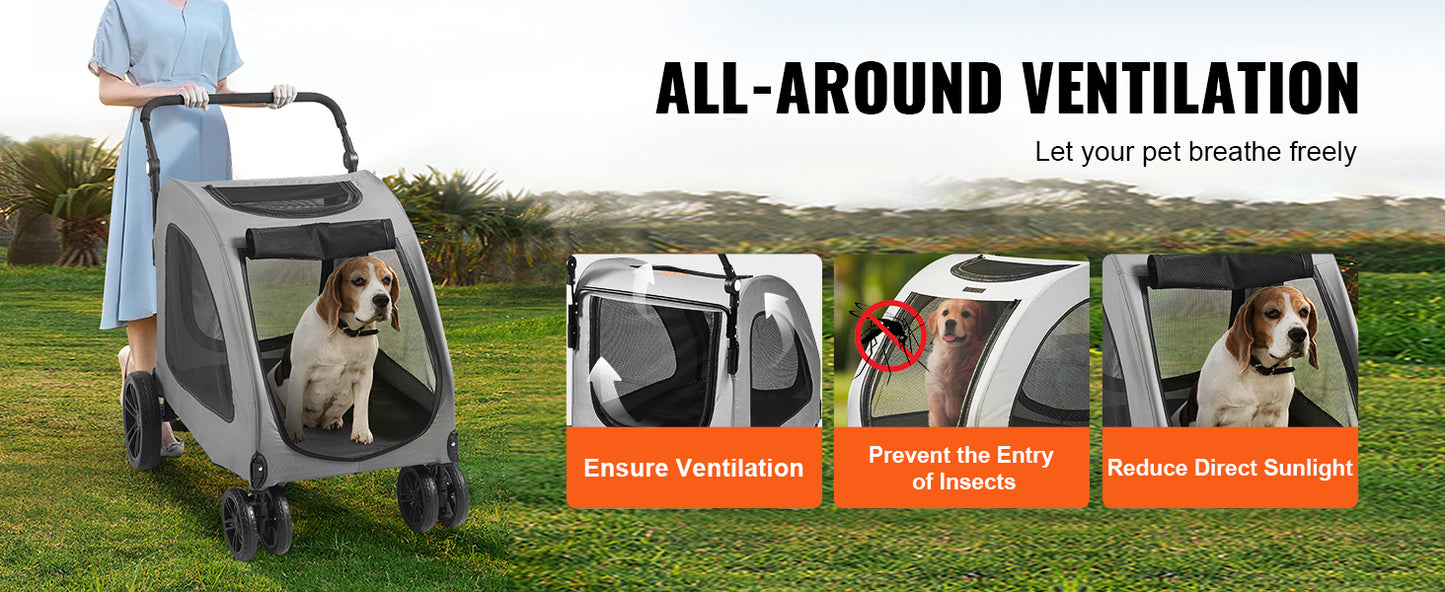 VEVOR 160lbs Pet Stroller: Adventure Awaits for Your Furry Friends!