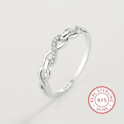 Elegant 925 Silver Women'S Jewelry Ring with Infinity Symbol