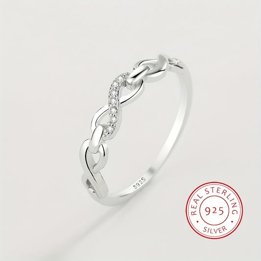 Elegant 925 Silver Women'S Jewelry Ring with Infinity Symbol