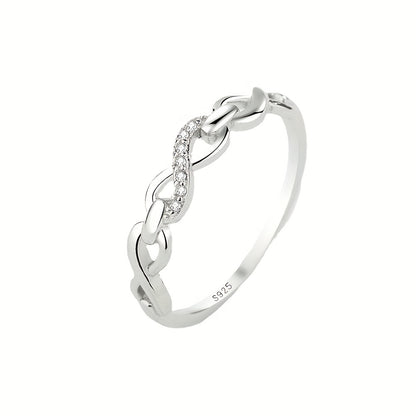 Elegant 925 Silver Women'S Jewelry Ring with Infinity Symbol
