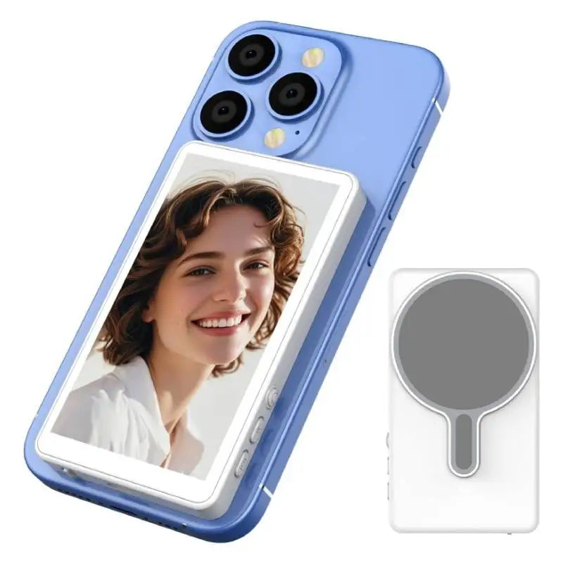 Monitor de selfie para telemóvel, vlog, ecrã, câmara traseira portátil
