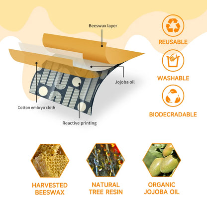 Envoltorios orgánicos de cera de abeja para alimentos, sostenibles, que mantienen la frescura