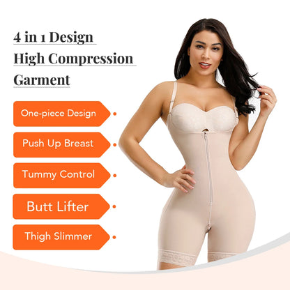 Fajas Colombianas Detachable Straps Full Body Shaper Tummy Slimming Postpartum