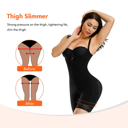 Fajas Colombianas Detachable Straps Full Body Shaper Tummy Slimming Postpartum