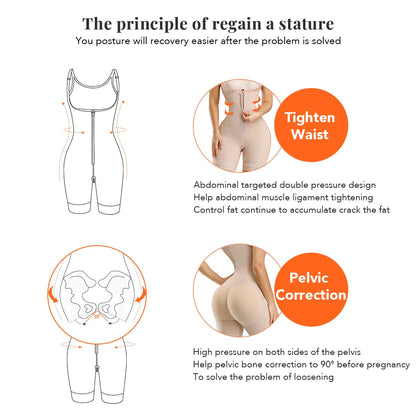 Fajas Colombianas Detachable Straps Full Body Shaper Tummy Slimming Postpartum