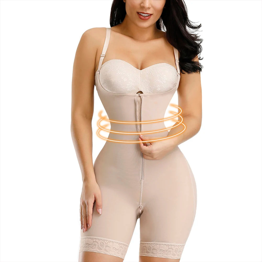 Fajas Colombianas Detachable Straps Full Body Shaper Tummy Slimming Postpartum