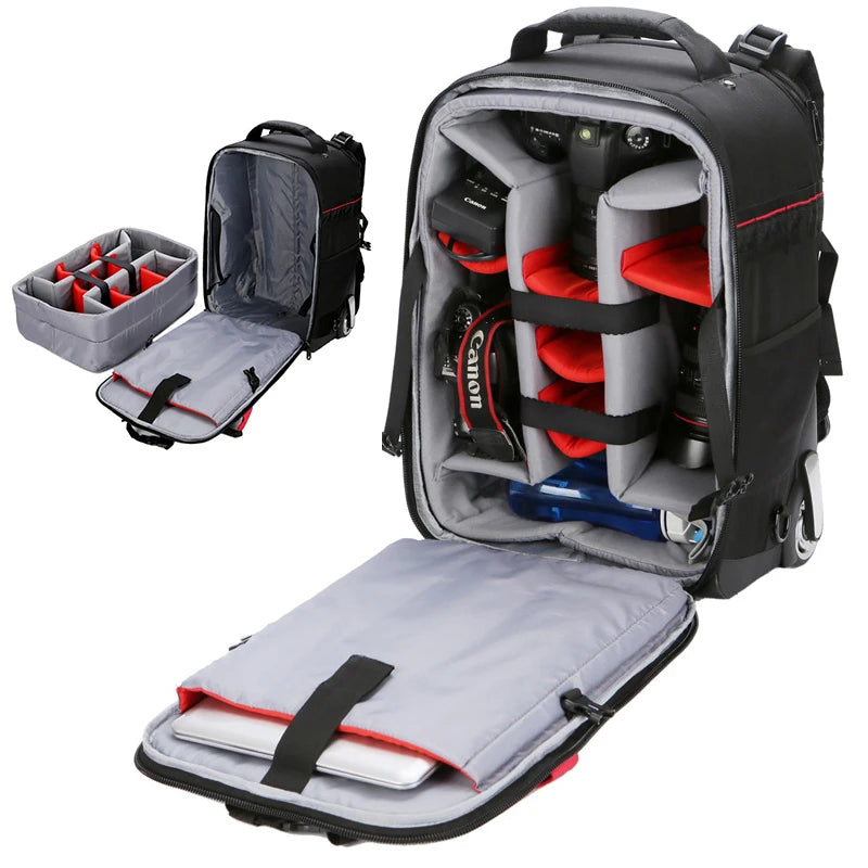 Maleta con ruedas para cámara DSLR profesional Vnelstyle, bolso de vídeo, foto, cámara digital