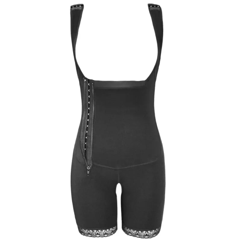 Zip Waist Lace Slimming Shaper Corset Control Shapewear Butt Lifter Strap Body Shaper