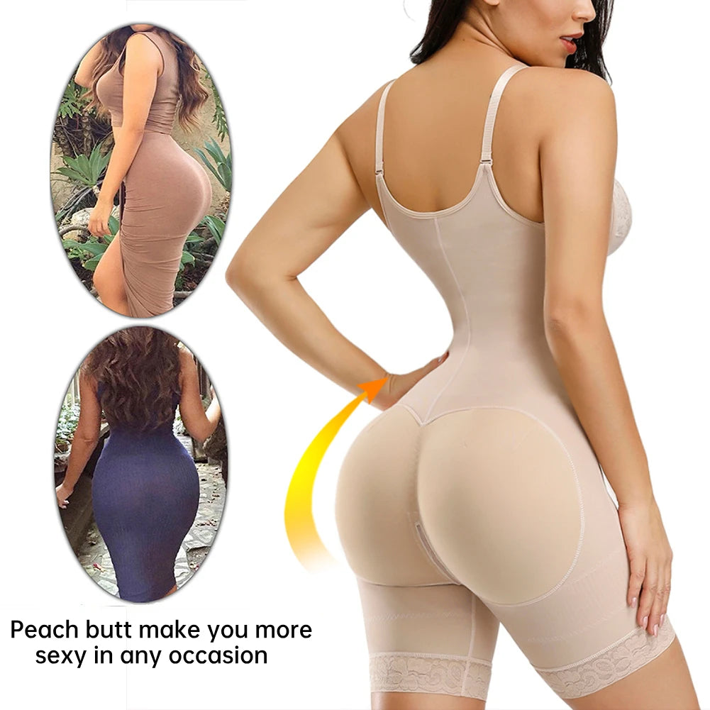 Fajas Colombianas Detachable Straps Full Body Shaper Tummy Slimming Postpartum