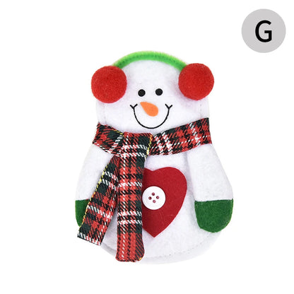 Christmas Elder Snowman Elk Doll Knife And Fork Cutlery Set Cloth