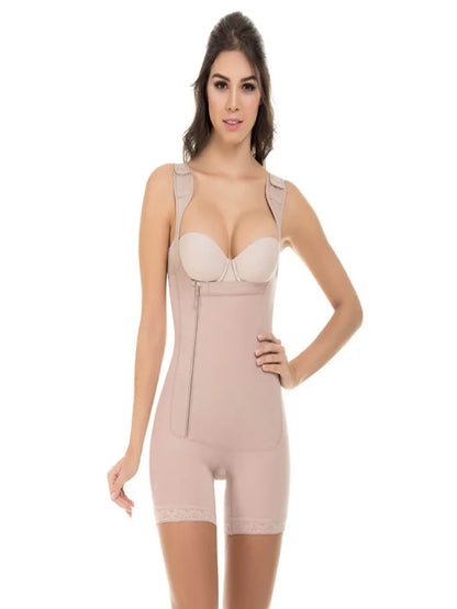 Zip Waist Lace Slimming Shaper Corset Control Shapewear Butt Lifter Strap Body Shaper